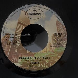 Mercury 45 RPM Single - 'Mama Used to Say (Instr.)' by Junior